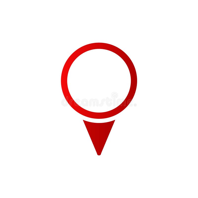 Red map location marker icon symbolizing navigation map point vector illustration stock illustration