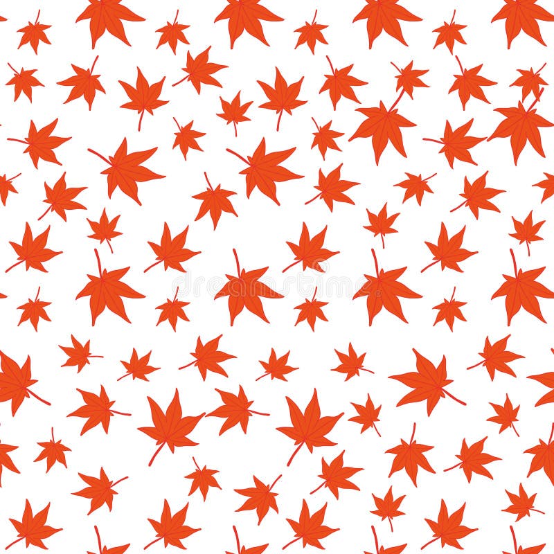 Red Maple Leaves Seamless Pattern Stock Vector - Illustration of ...