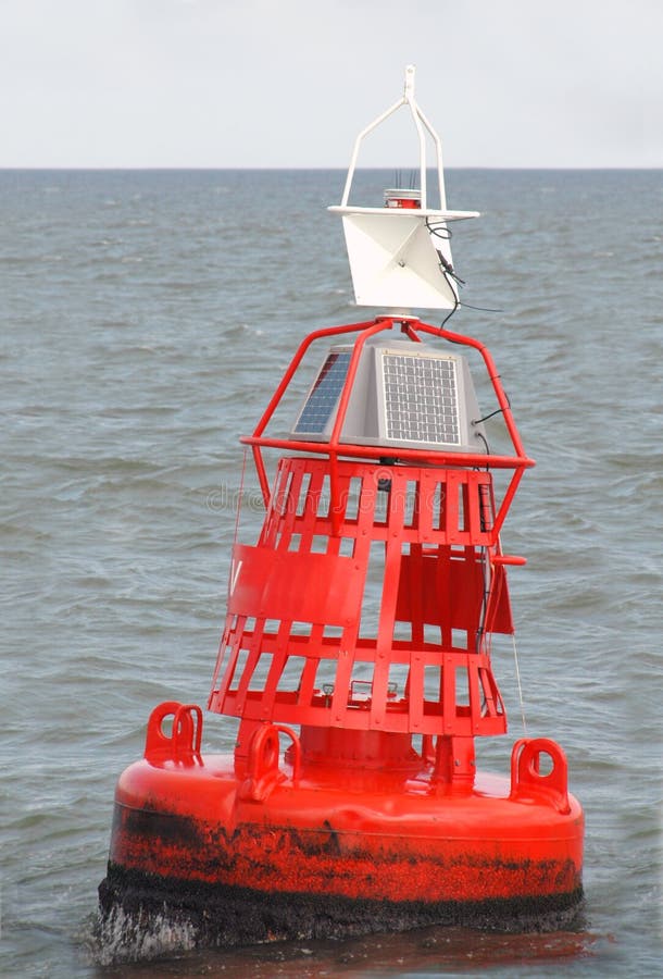 Red Marker Bouy at Sea stock image. Image of buoy, water - 6321731