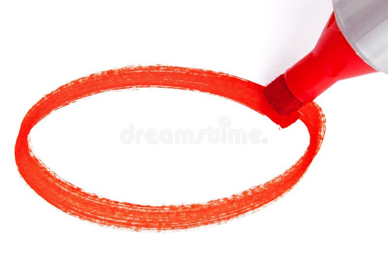 Red marker pen drawing a circle royalty free stock photo Red marker pen drawing a circle royalty free stock photo