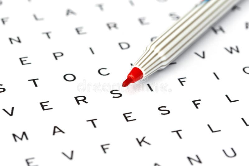 Red Marker on Solving Crossword Puzzle Stock Photo Image of crossword