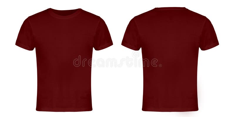 Red, Maroon Blank T-shirt Front and Back Stock Image - Image of dress ...