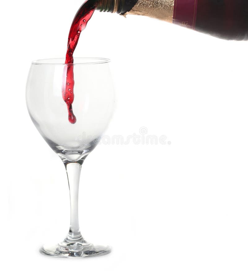 Red Merlot Wine Pouring into a Chilled Glass Stock Photo Image of