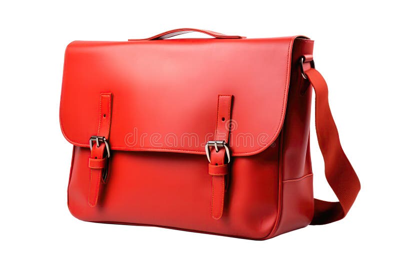 Red Messenger Bag on White Background Stock Illustration Illustration