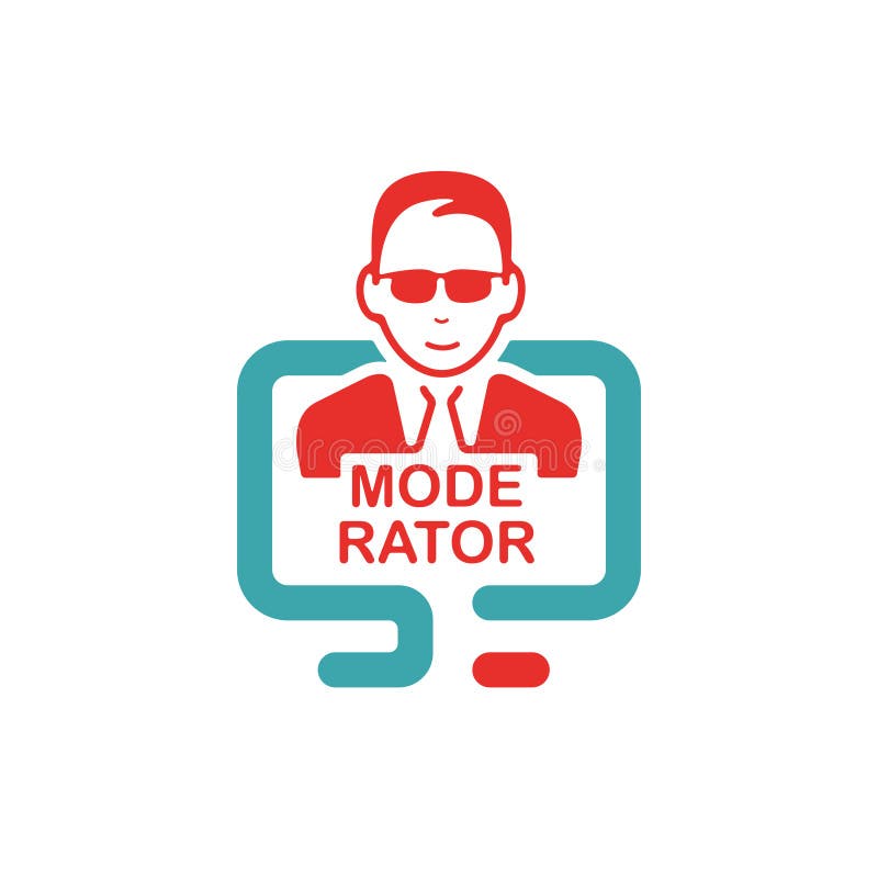 Moderator Sign on Tablet Screen Vector Illustration. Stock Vector