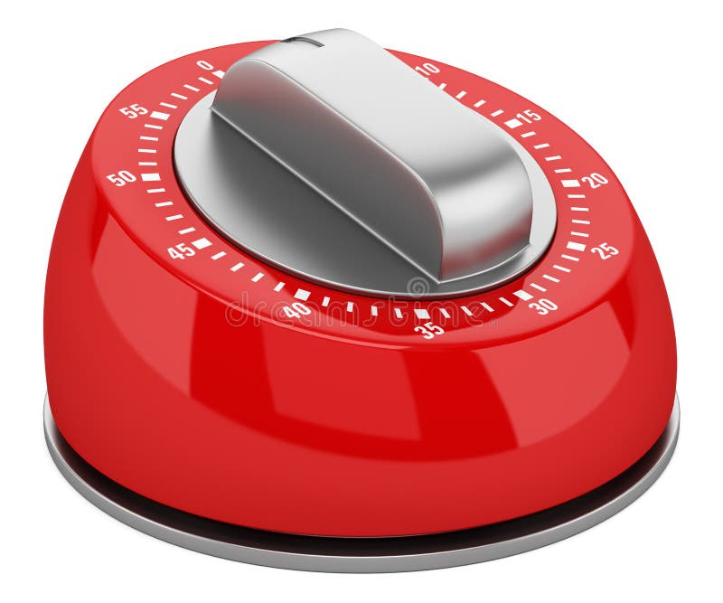 Red Modern Kitchen Timer Isolated on White Stock Illustration