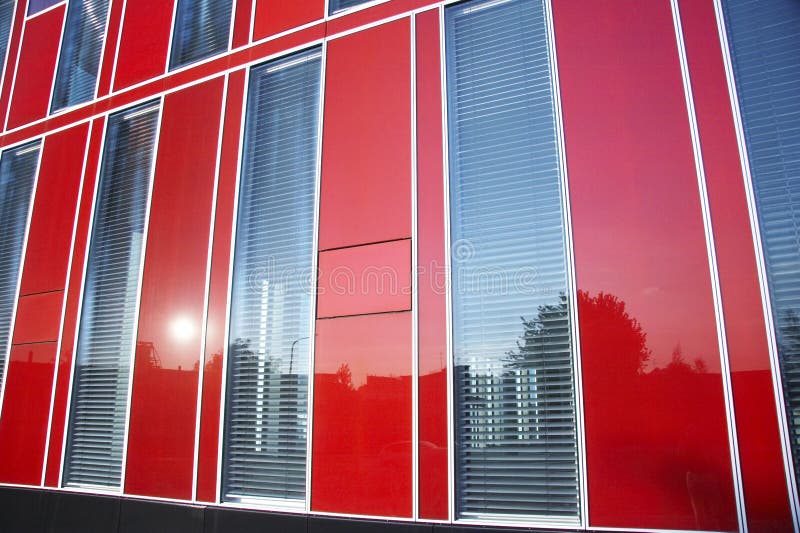 Red modern office building 04