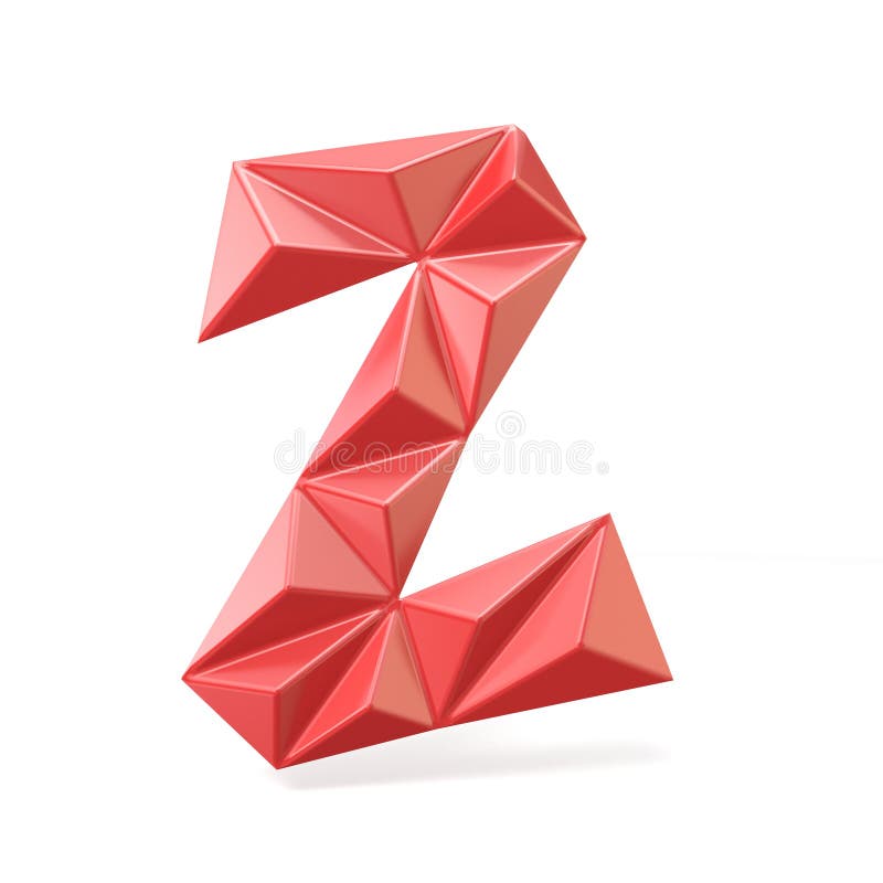 Red Modern Triangular Font Letter Z. 3D Stock Illustration ...