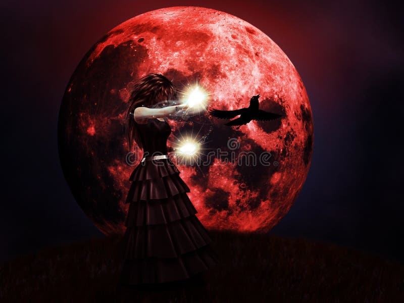 Red moon and witch