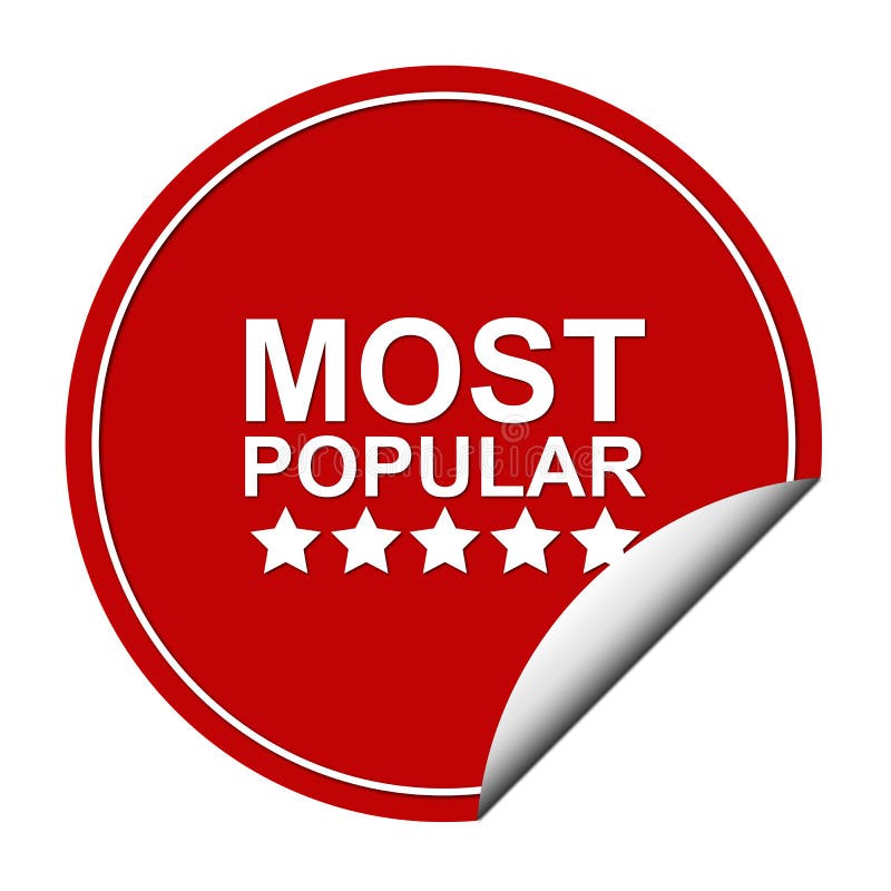 Most popular sticker stock illustration. Illustration of banner 136070839