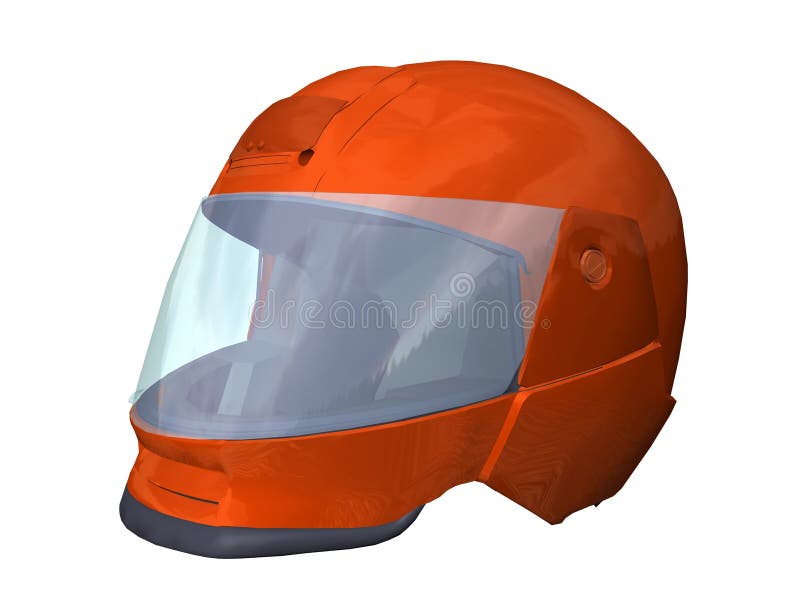 Red motorcycle helmet stock illustration