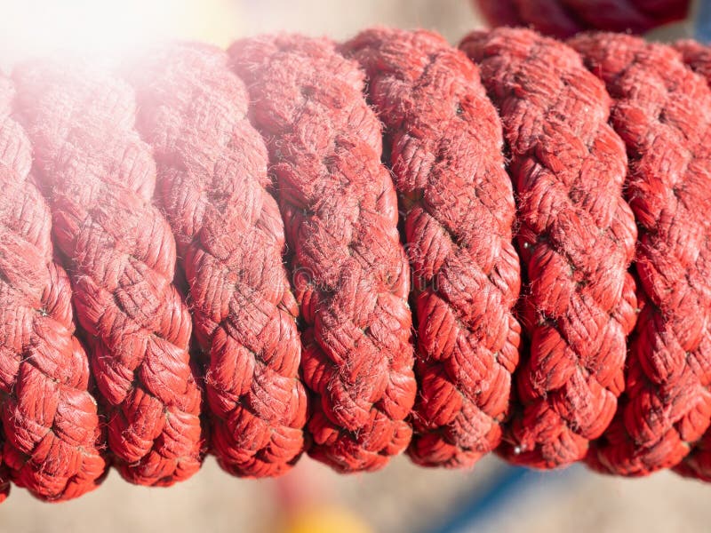 Red Multiple Strain of Construction Nylon Rope Stock Photo Image of