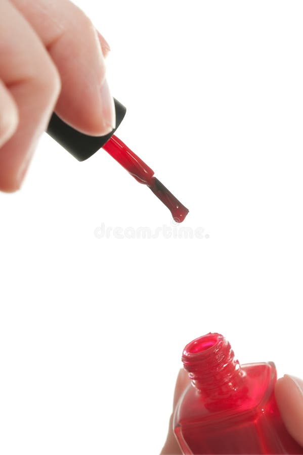 Red Nail Polish and Applicator Stock Image Image of holding, body