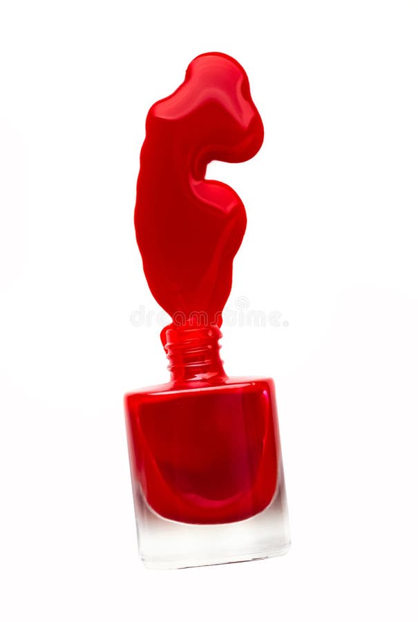 Red nail polish bottle stock image. Image of varnish 240985255