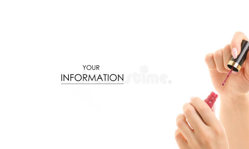 Red nail polish in hand pattern royalty free stock images