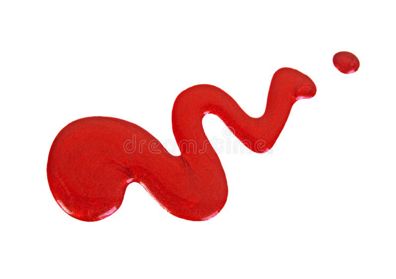 Red Nail Polish Spill On White Background Stock Image - Image of ...