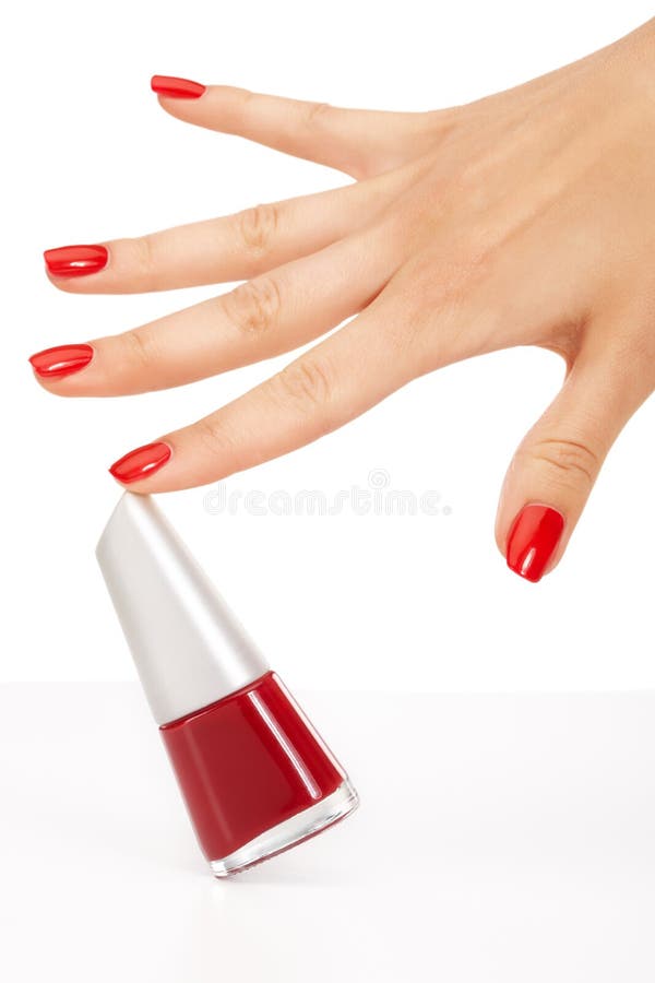Red nails stock images