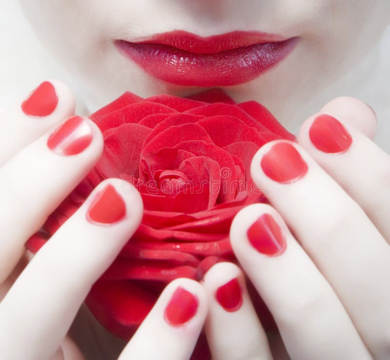 Red nails royalty free stock photography Red nails royalty free stock photography