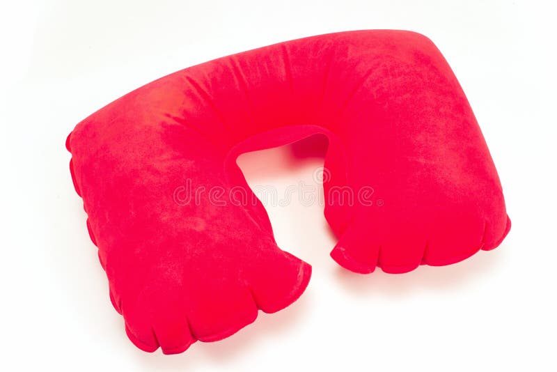 Red Neck Pillow Isolated on White Stock Image Image of support