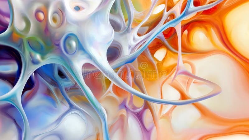 Red neuronal abstracta vibrante con patrones orgánicos coloridos y estructuras intrincadas libre illustration