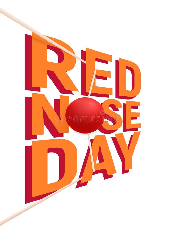 Red Nose Day card stock vector. Illustration of help 118883646