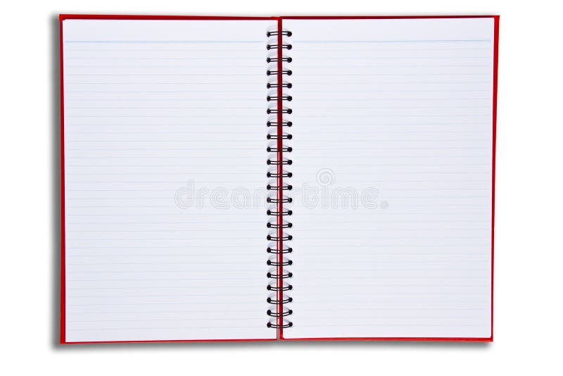 Red notebook open two page