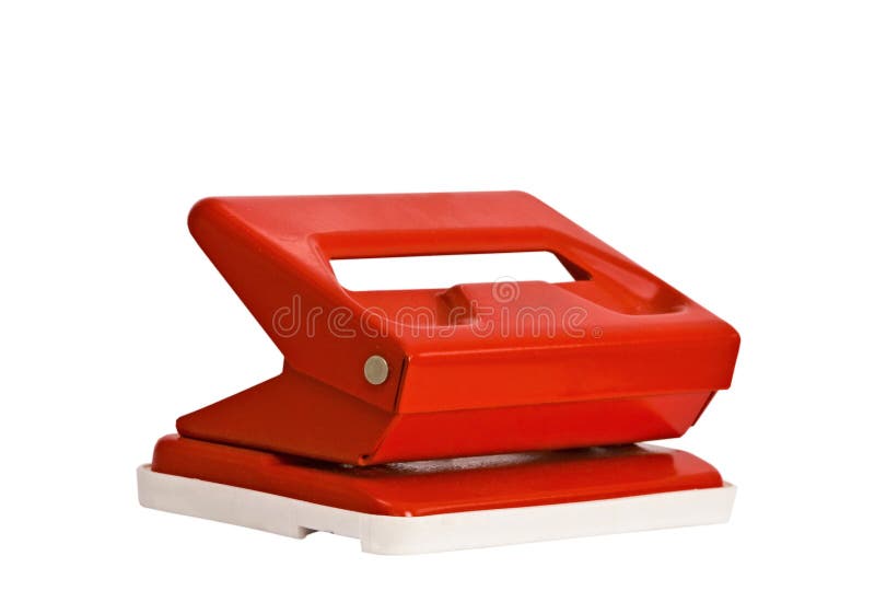 Red office hole punch