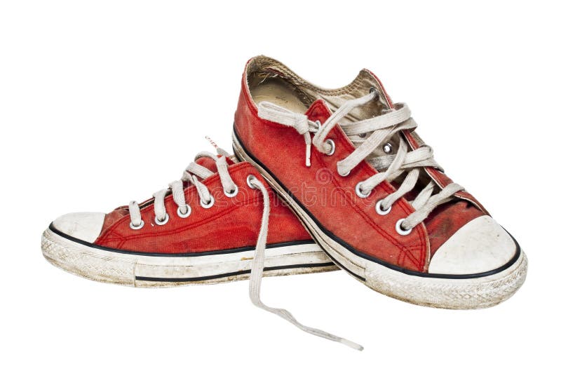 Red old retro sneakers