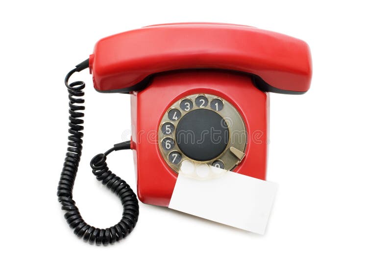 Red old telephone