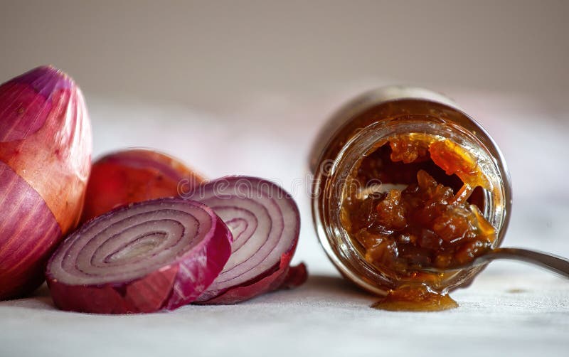 Red Onion Marmalade Jam Confiture Stock Image Image of spoon, jelly