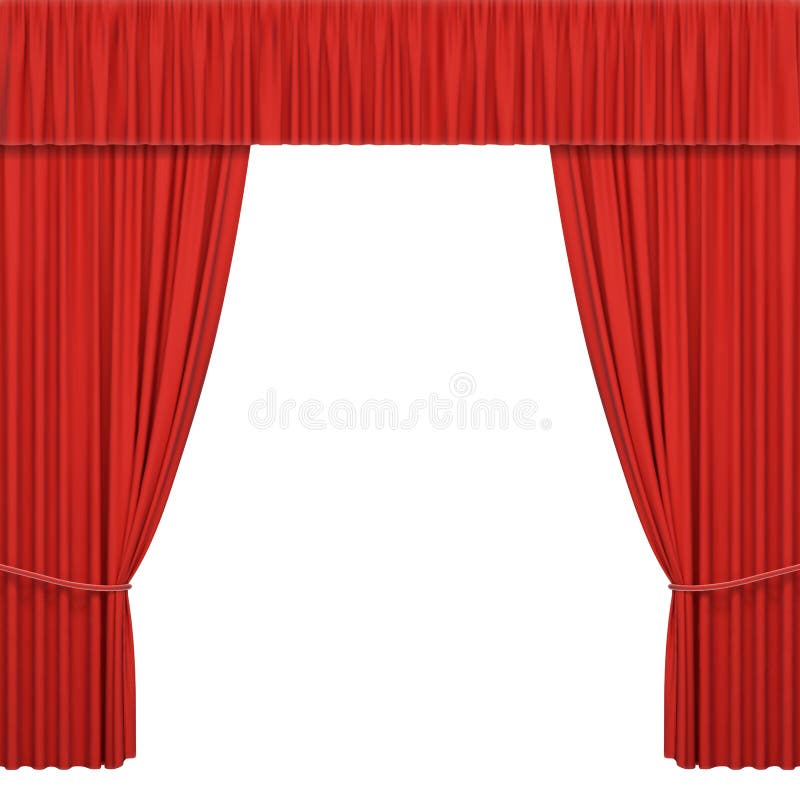 Open Red Theatrical Curtains Stock Vector - Illustration of performing ...