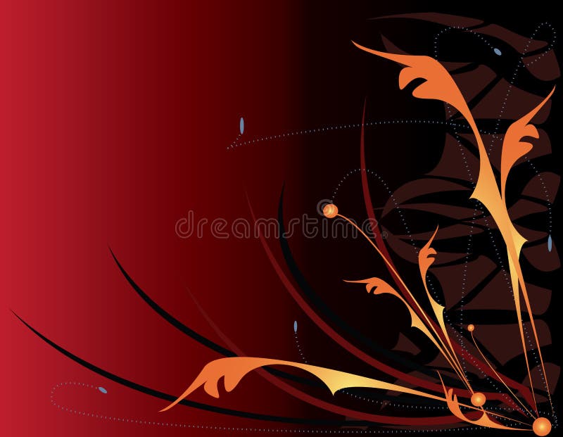 Red Orange Floral Background Stock Vector Illustration of warm, leaf