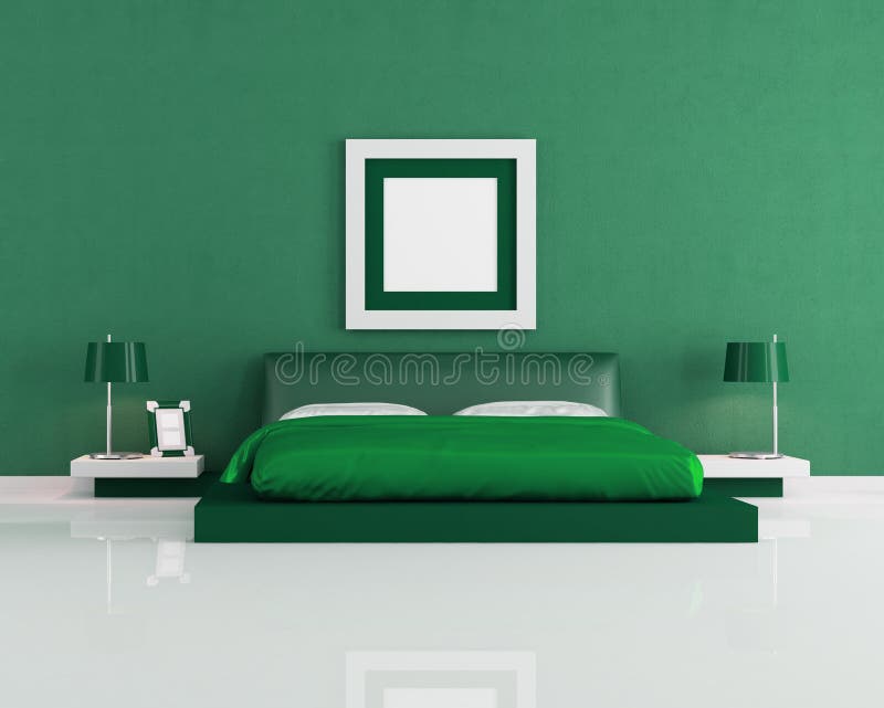 Green and Orange Living Room Stock Illustration Illustration of wall