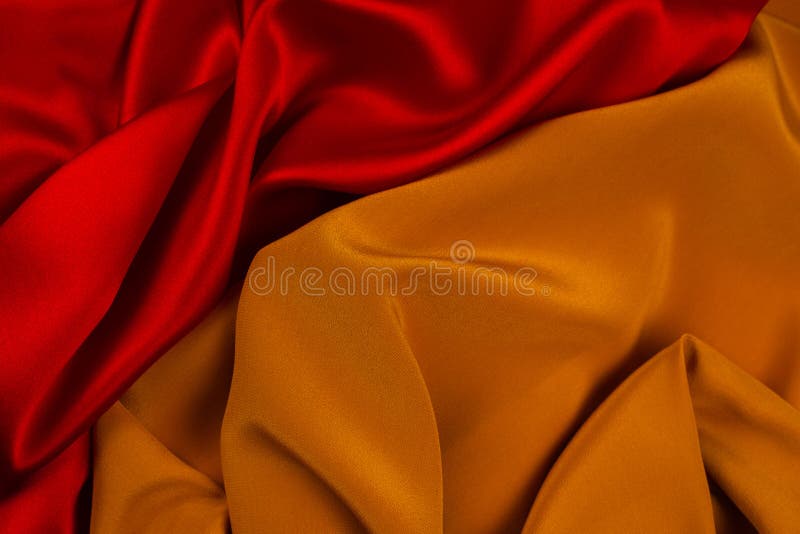 Red and Orange Silk or Satin Luxury Fabric Texture Can Use As Abstract