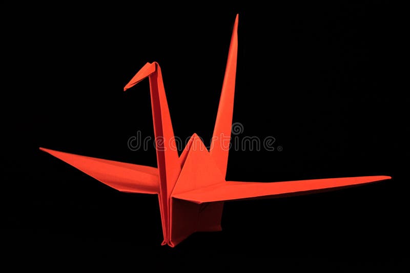 Red Paper Crane Stock Photo - Download Image Now - Paper Crane