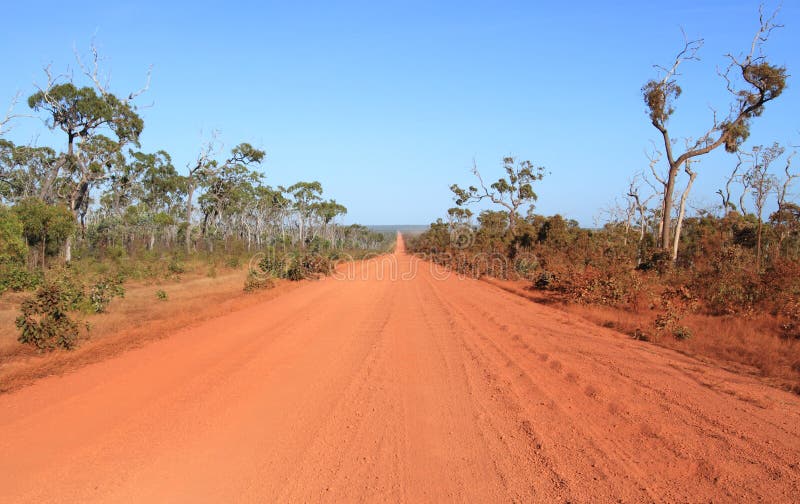 Red outback dirt road