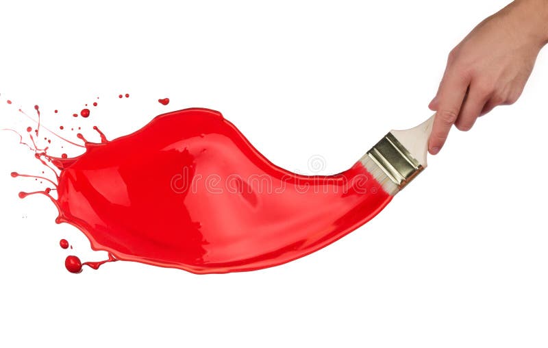 Red Paint Splashing Out of Can Stock Photo Image of flow, background