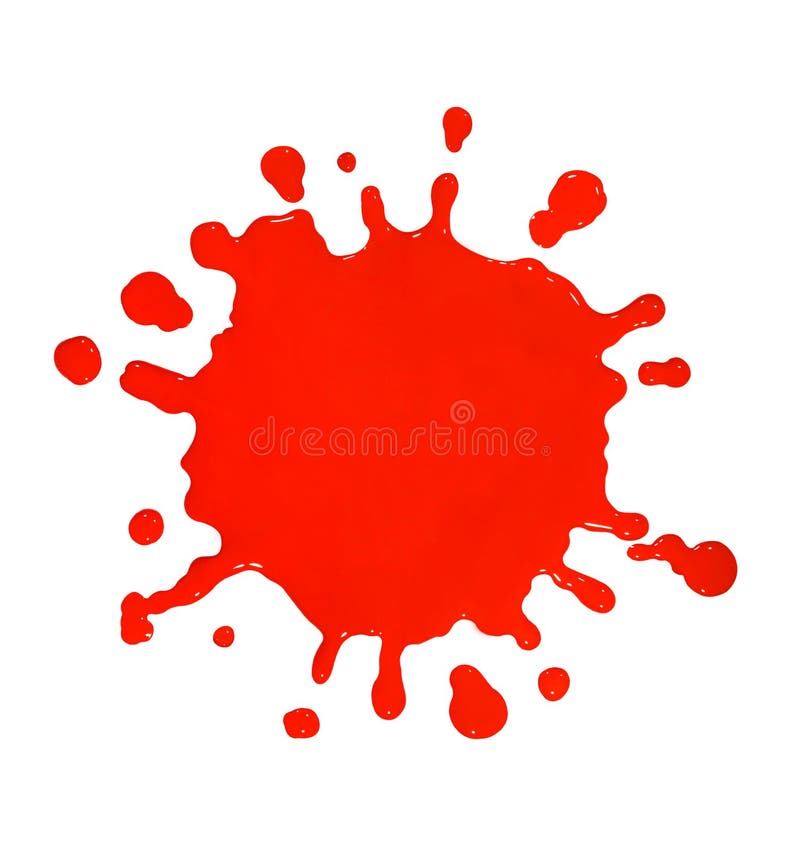 Red paint splat isolated over white background