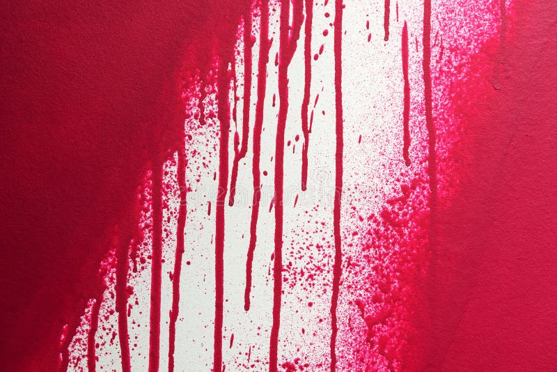 Red Paint Streaks on the Wall. Blood Splatters Stock Photo Image of