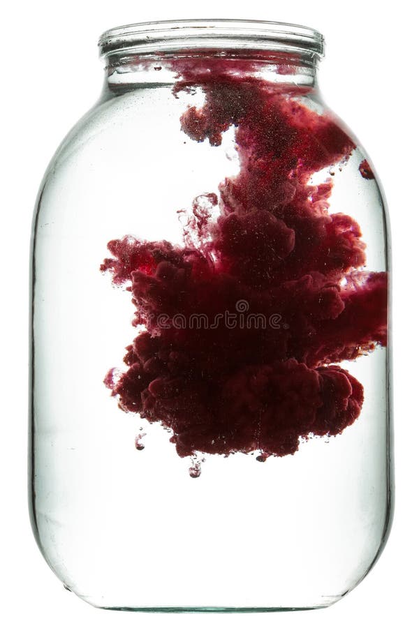 Red Paint Swirling in Water. Stock Photo Image of banner, explosion