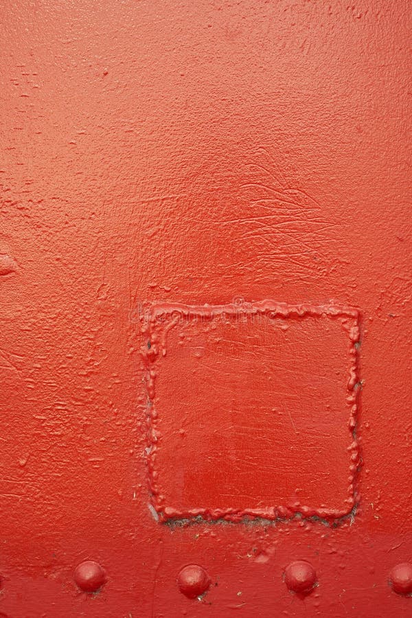 Red painted metal stock image