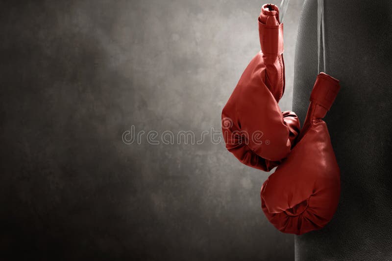 Red Pair Boxing Gloves Hanging Stock Photo Image of combat, exercise