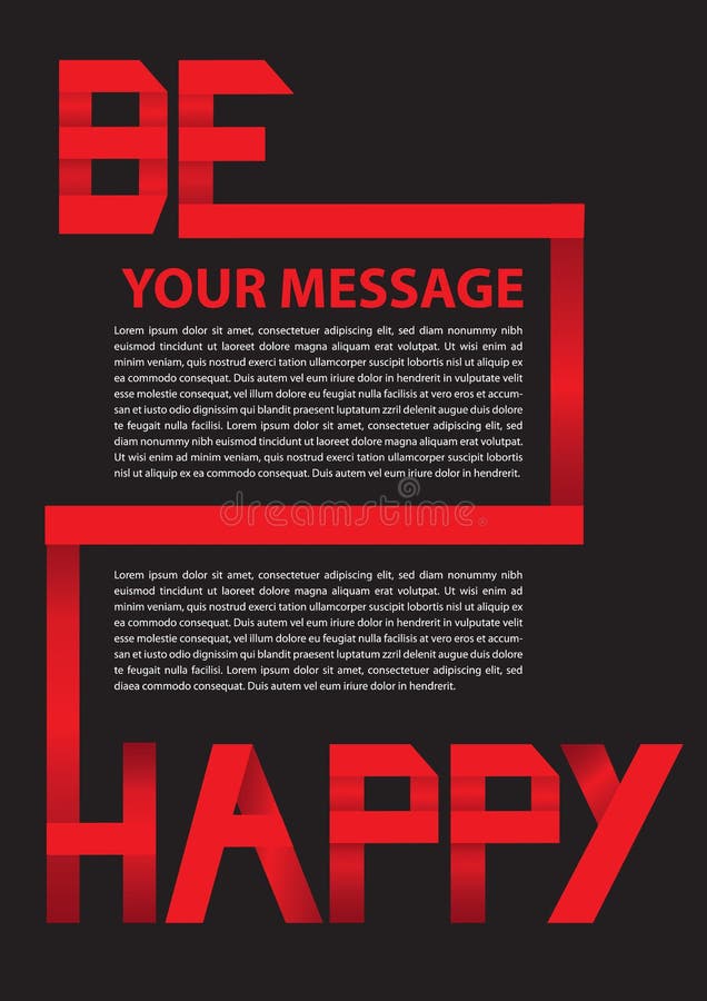 Red Paper Folding text layout. vector illustration