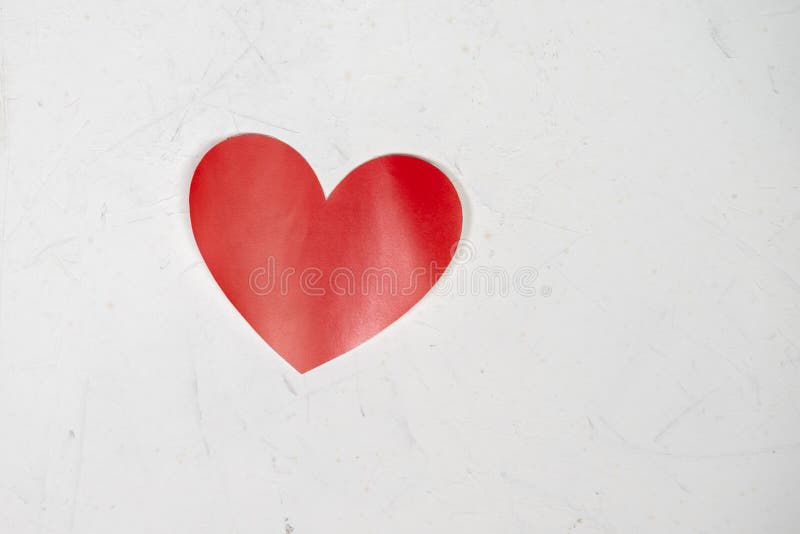 Red Paper Heart Isolated on White Background Stock Image Image of