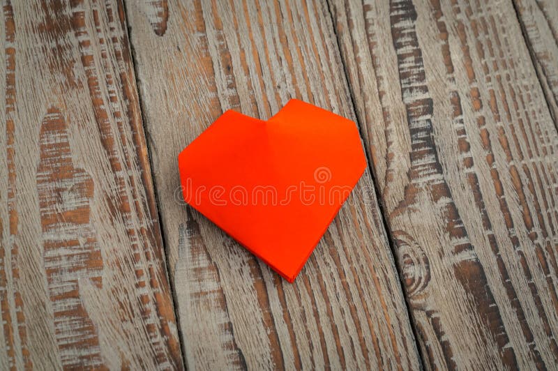 Red Paper Origami Heart with Wings on White Background . Stock Image Image of handmade, banner