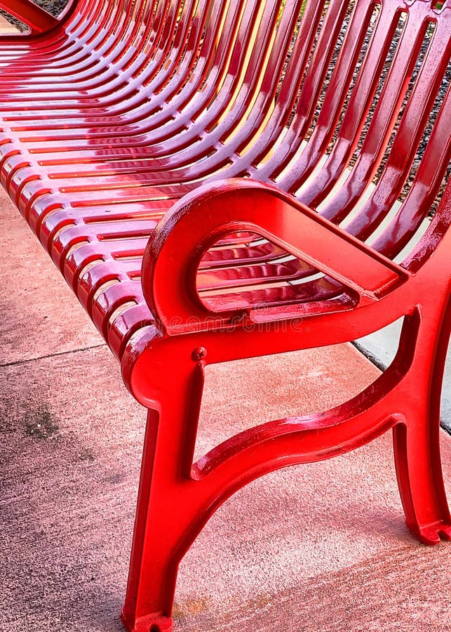 Red park bench stock photo. Image of painted, park, bench - 139030900