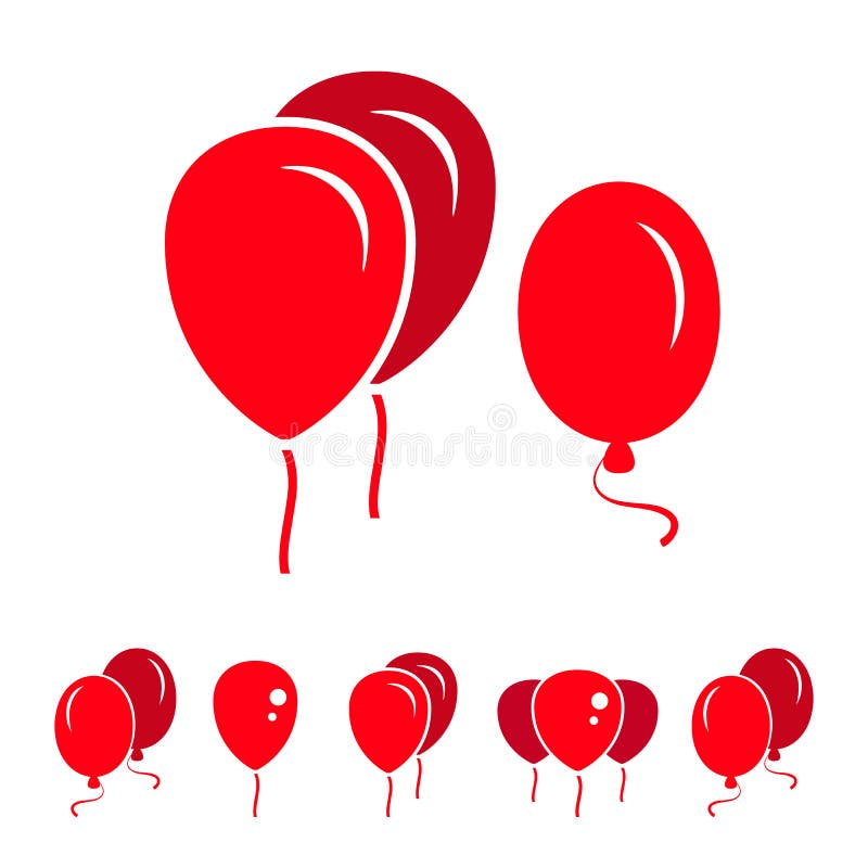 Party Balloon Icons Isolated on White Background Stock Vector