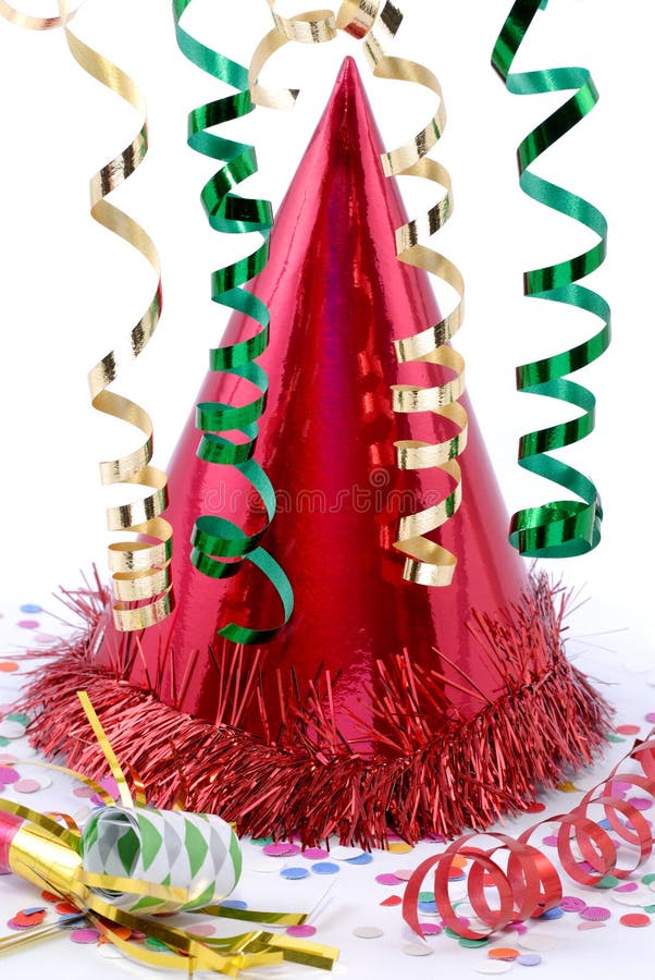 Red Party Hat stock image. Image of maker, noise, holidays 3738407