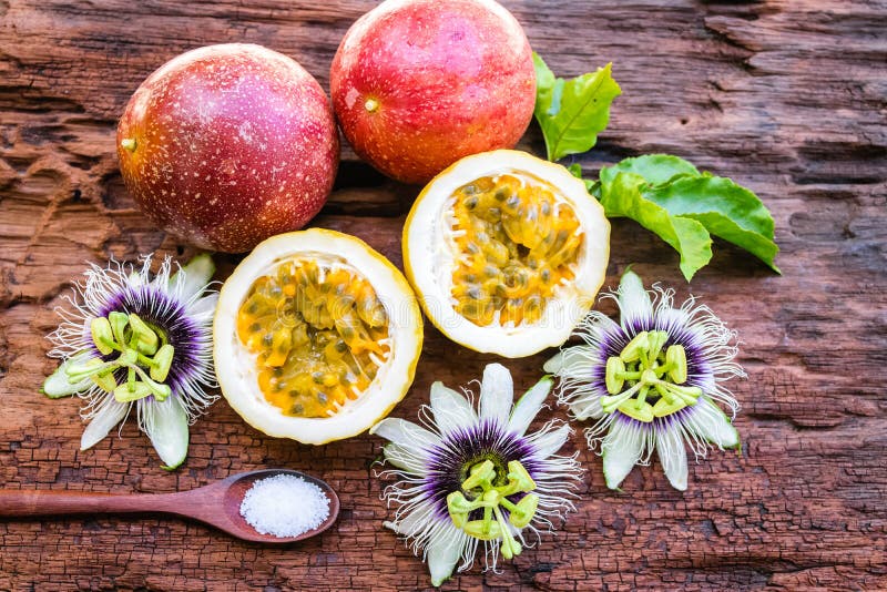 Red passion fruit stock photo. Image of passion, juicy 104897202