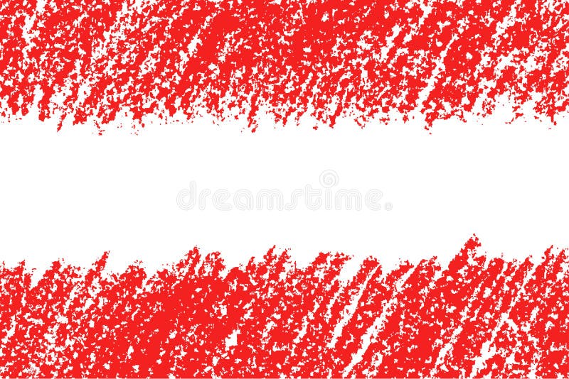 Red Pastel Chalk Wax Crayon Hand Drawing Copyspace. Stock Illustration